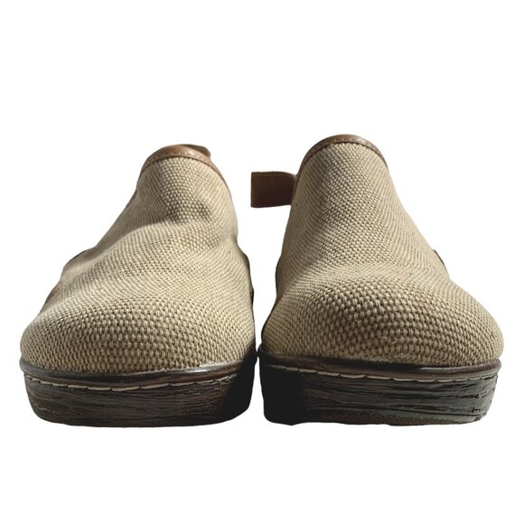BOC Born Shoes Womens 9 M Lyza Tan Canvas Adjustable Slingback Block Heel Mules - Picture 2 of 9